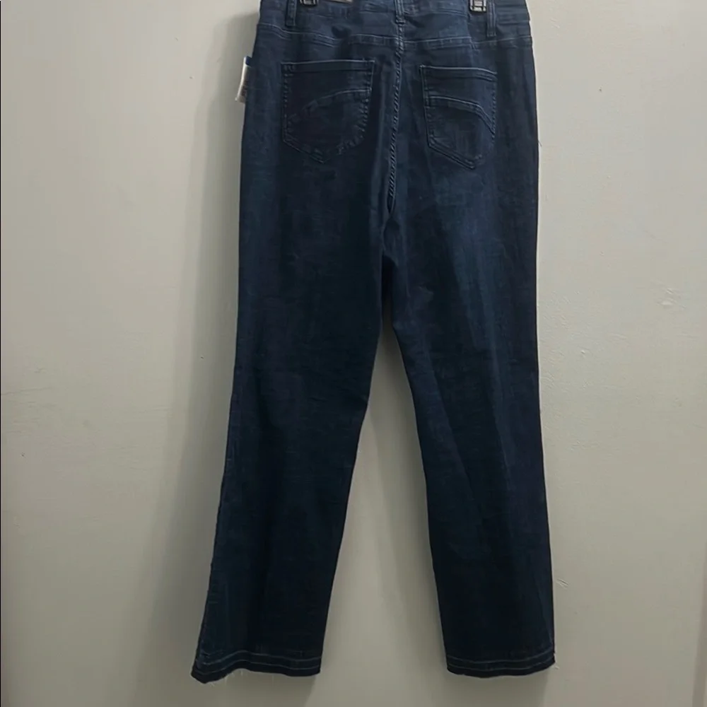 John Mark Dark Blue Flare Jeans - Picture 2 of 6